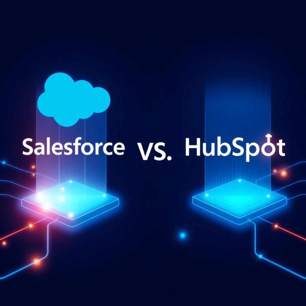 Salesforce and HubSpot platforms visualized side by side